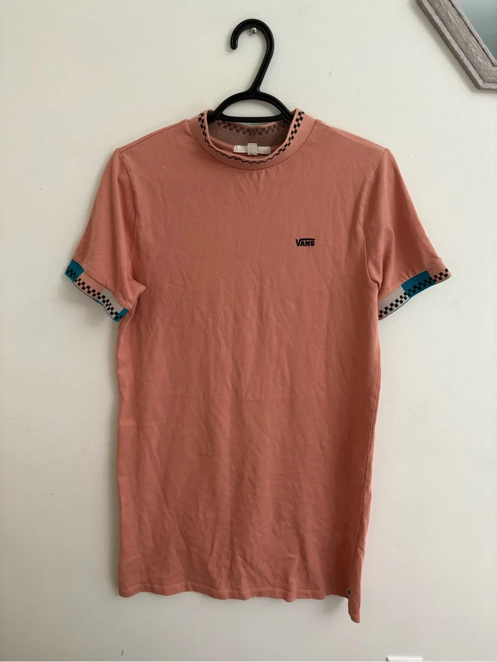 Vans Rust peach Tee Dress with Teal Trim size small - Picture 2 of 7